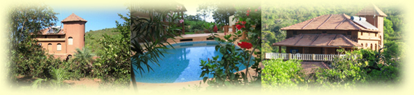 the view to the main house and the pool